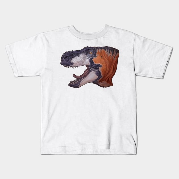 Tyrannosaurus rex (scaly) Kids T-Shirt by CoffeeBlack